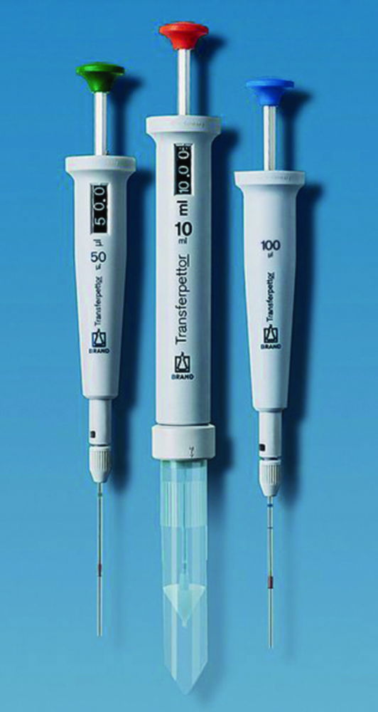 Single channel pipettes Transferpettor Fixed-volume, with glass capillaries Single channel pipettes Transferpettor Fixed-volume, with glass capillaries