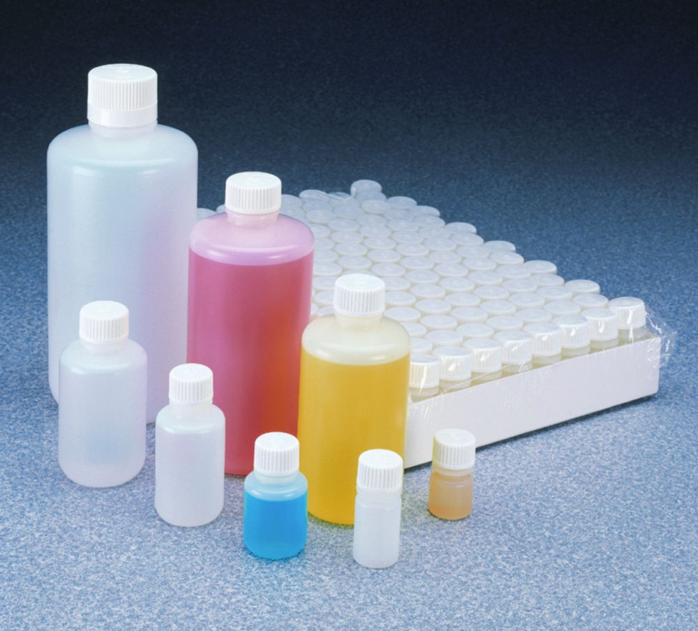 Narrow mouth bottles Nalgene™, HDPE, with closure, PP Narrow mouth bottles Nalgene™, HDPE, with closure, PP