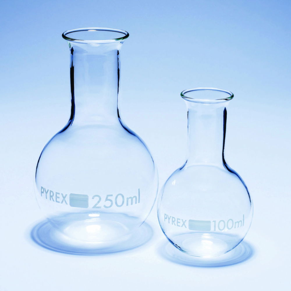 Boiling flasks, flat bottom, narrow neck, Pyrex® Boiling flasks, flat bottom, narrow neck, Pyrex®