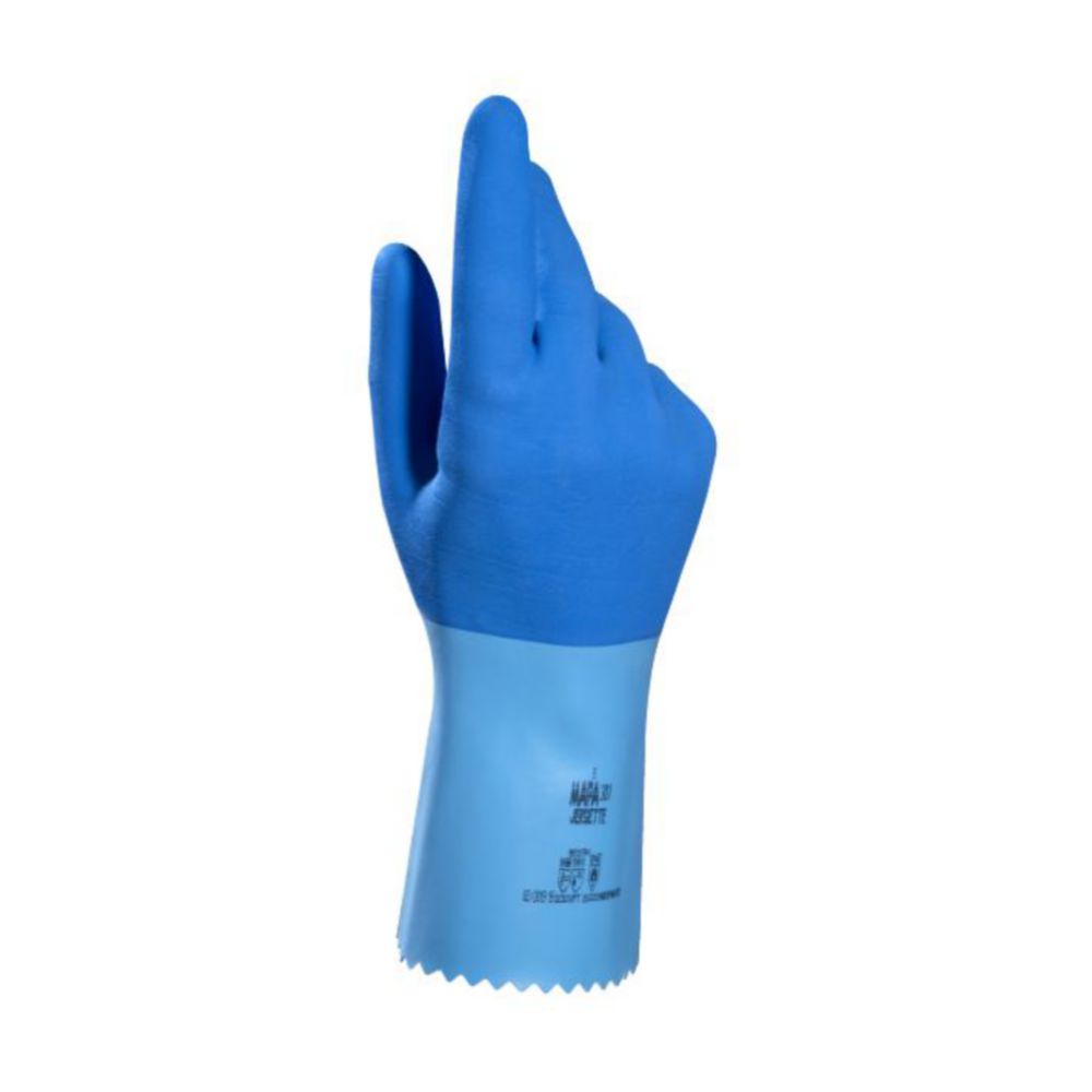 Chemical protective gloves Jersette 301, natural latex Chemical protective gloves Jersette 301, natural latex