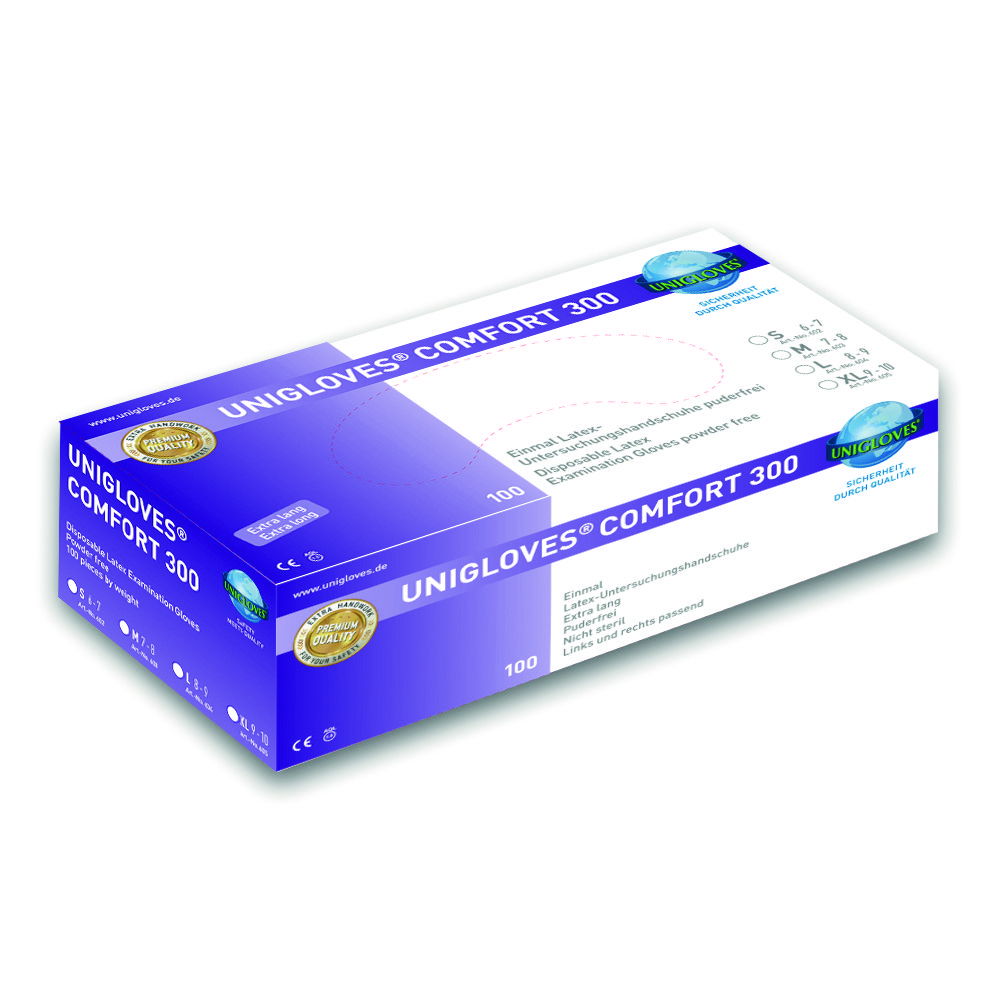Disposable Gloves COMFORT 300, Latex, Powder-Free Disposable Gloves COMFORT 300, Latex, Powder-Free