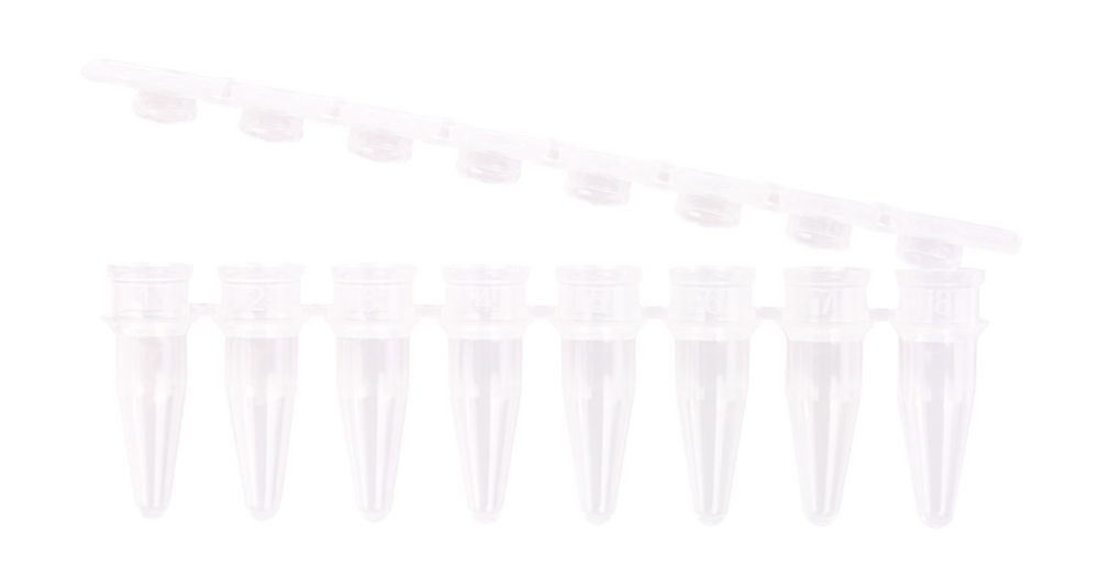 LLG-PCR tubes, PP, strips of 8 with seperate cap strips