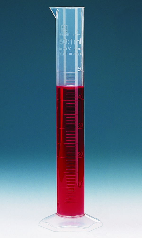 Graduated cylinders, PP, tall form, class B, embossed scale Graduated cylinders, PP, tall form, class B, embossed scale