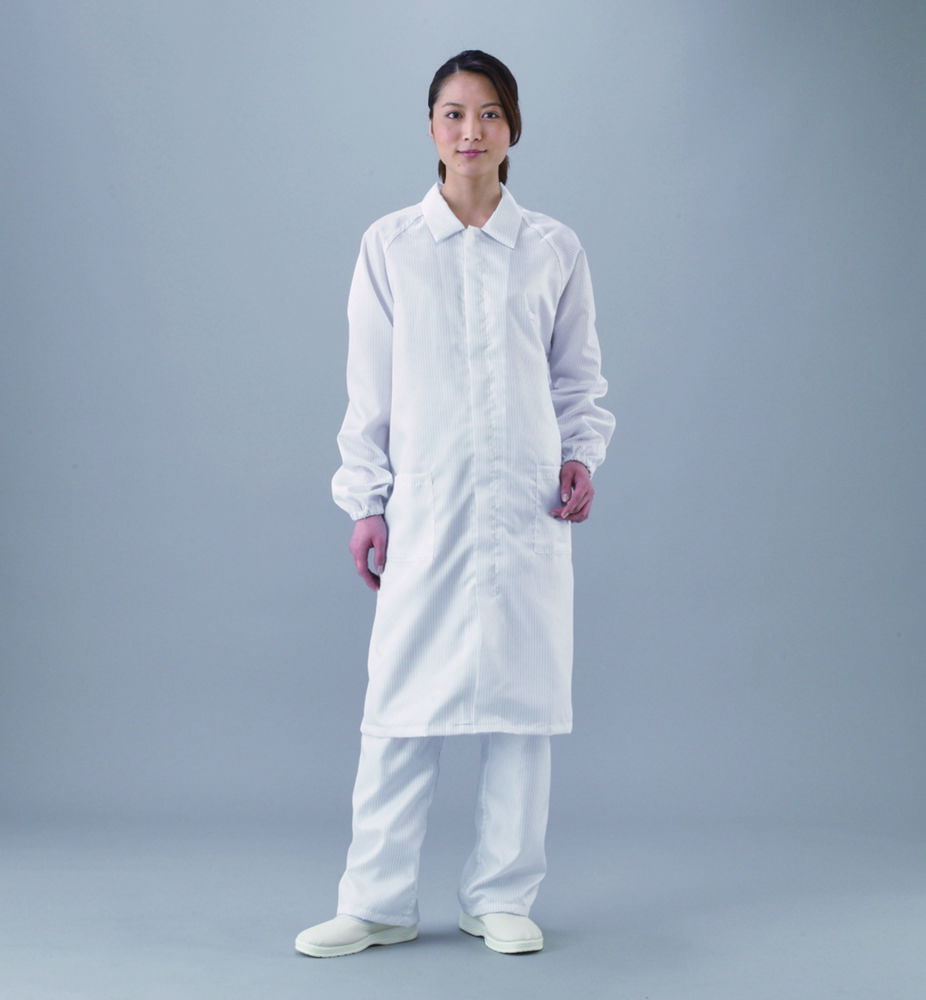 Laboratory coat ASPURE, for cleanroom, Polyester, with zip Laboratory coat ASPURE, for cleanroom, Polyester, with zip