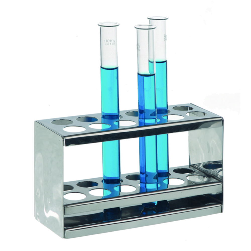 Test tube racks, 18/10 stainless steel, rectangular Test tube racks, 18/10 stainless steel, rectangular