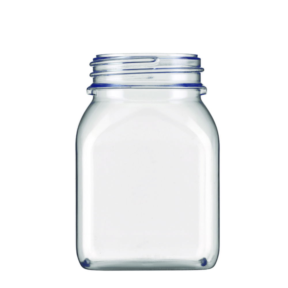 Square wide-mouth containers, without closure, series 310, PVC, clear Square wide-mouth containers, without closure, series 310, PVC, clear