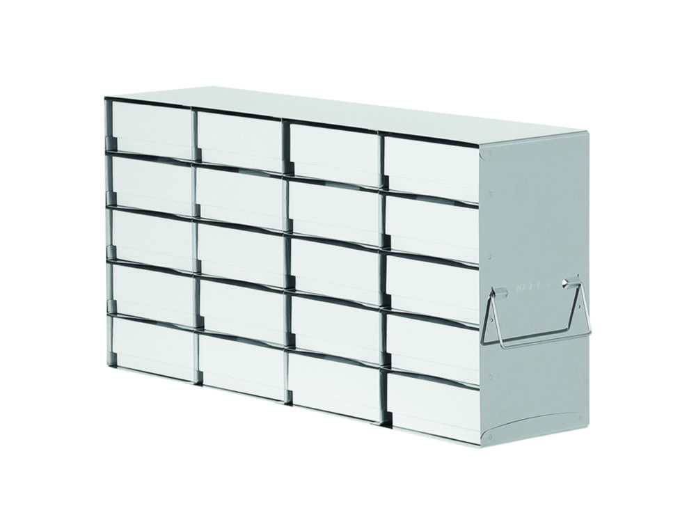 Racks for upright freezers, stainless steel, for boxes with 50 mm height Racks for upright freezers, stainless steel, for boxes with 50 mm height