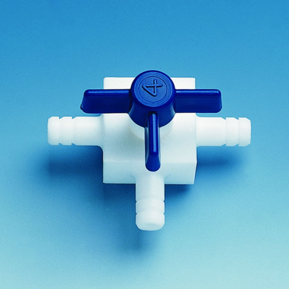 Three-way stopcocks, PTFE Three-way stopcocks, PTFE