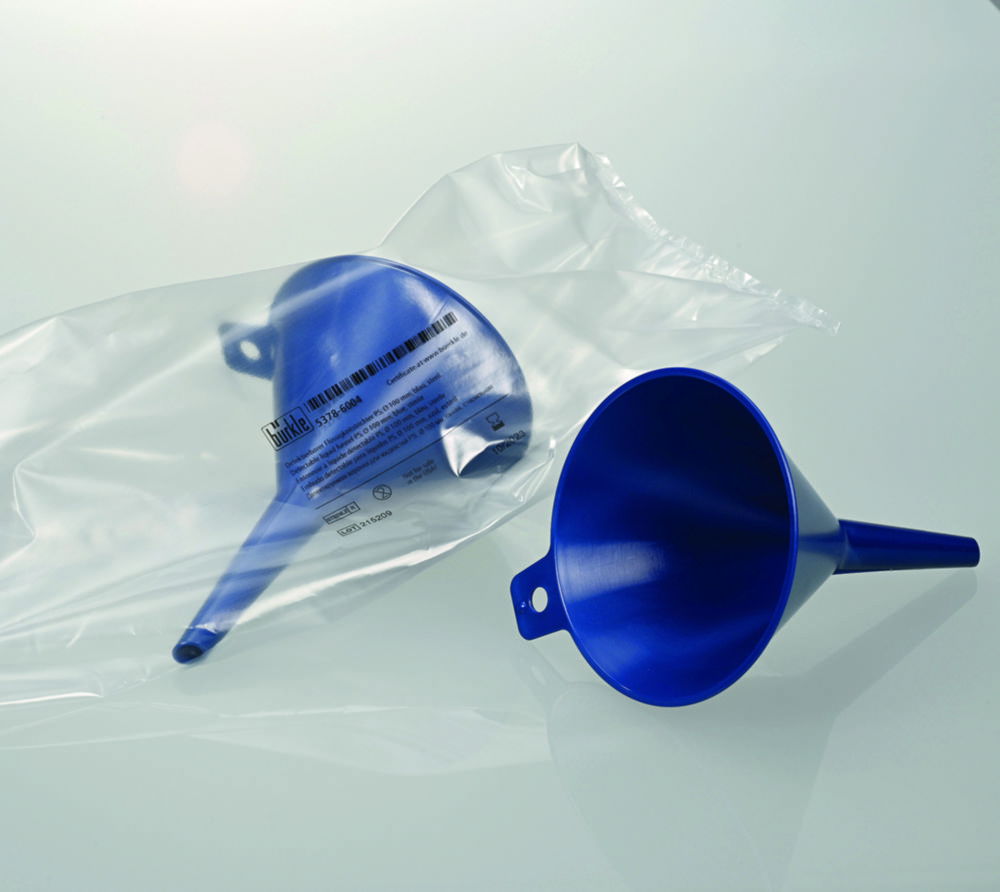 Disposable funnels, PS, blue, detectable Disposable funnels, PS, blue, detectable
