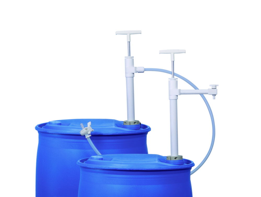 Barrel pump, PTFE, with discharge hose Barrel pump, PTFE, with discharge hose