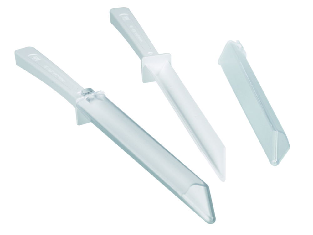 Disposable spatulas, PS, with sheath Disposable spatulas, PS, with sheath