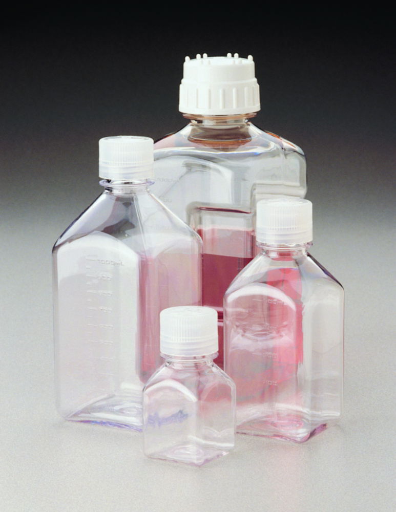 Square Media Bottles Nalgene™ Type 2015, PC, with screw cap, PP Square Media Bottles Nalgene™ Type 2015, PC, with screw cap, PP