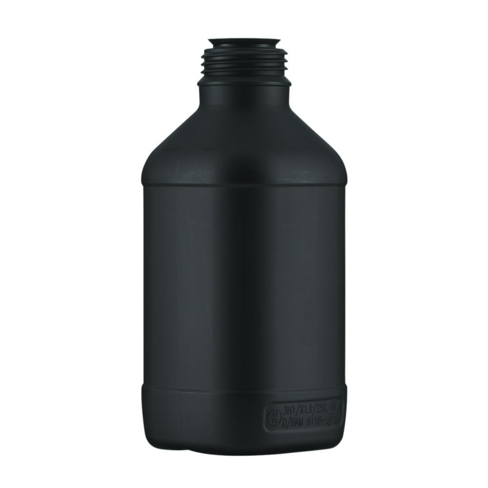 Narrow-mouth reagent bottles without closure, series 308/310, HDPE, UN-approved, black Narrow-mouth reagent bottles without closure, series 308/310, HDPE, UN-approved, black
