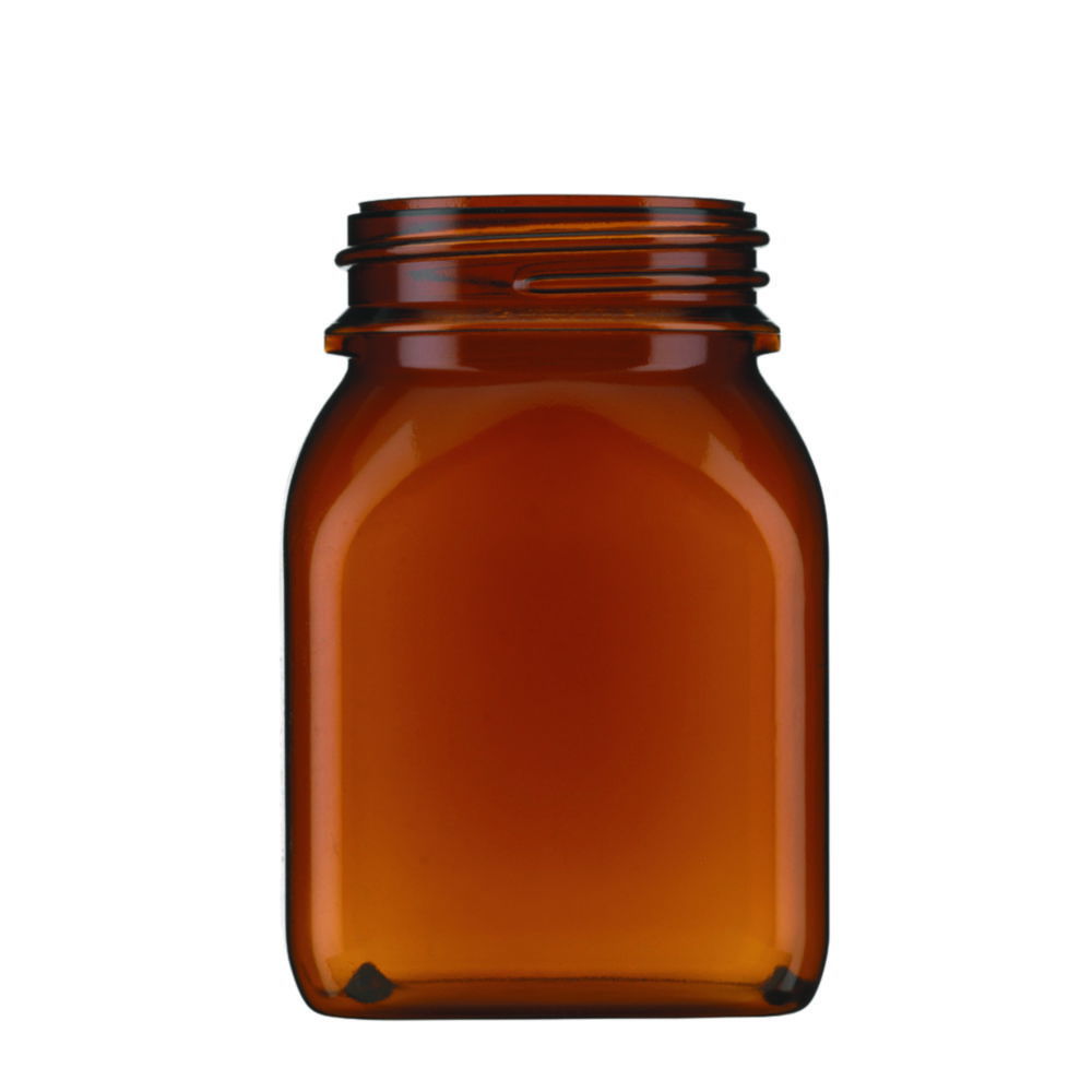 Square wide-mouth containers, without closure, series 310, PVC, brown Square wide-mouth containers, without closure, series 310, PVC, brown