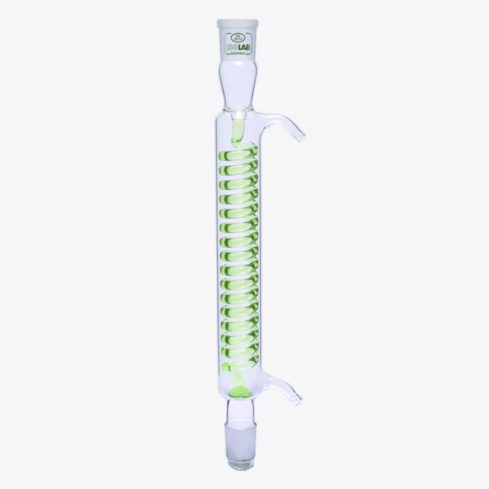 Spiral condensers, borosilicate glass 3.3, with glass olive Spiral condensers, borosilicate glass 3.3, with glass olive