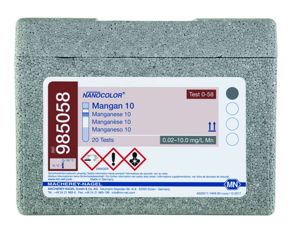 Tube tests NANOCOLOR® Manganese Tube tests NANOCOLOR® Manganese