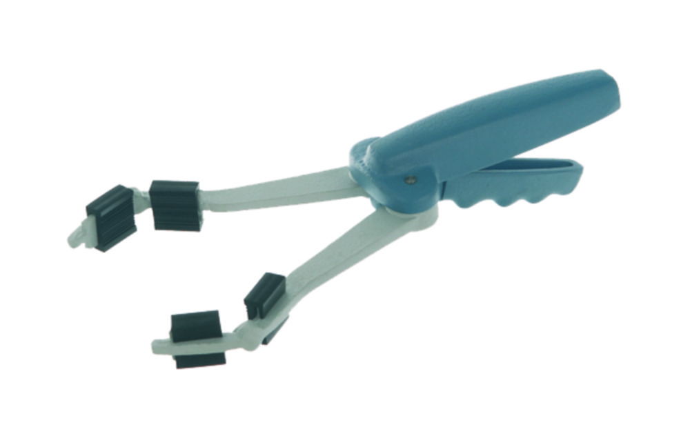 Beaker tongs, with rubber-sleeved jaws Beaker tongs, with rubber-sleeved jaws