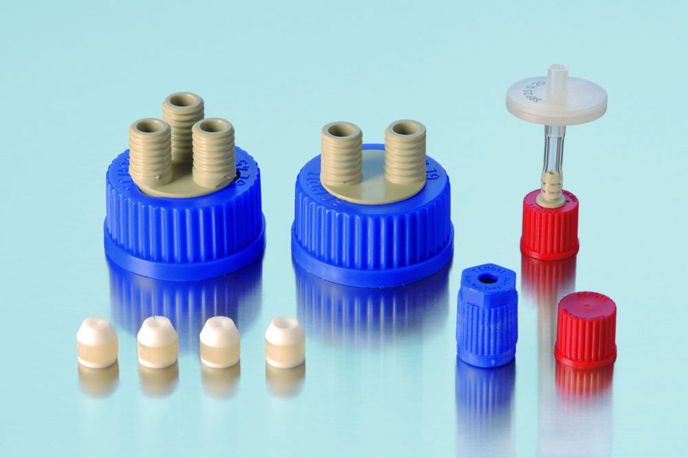 Flexible connecting system for DURAN® GL 45 flasks Flexible connecting system for DURAN® GL 45 flasks