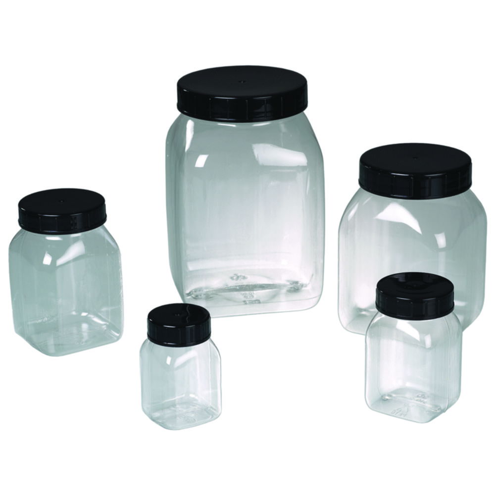 Square wide-mouth containers, PETG Square wide-mouth containers, PETG