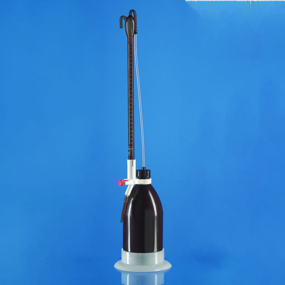 Automatic burettes, glass, Schilling pattern, boro 3.3, class B, amber Automatic burettes, glass, Schilling pattern, boro 3.3, class B, amber