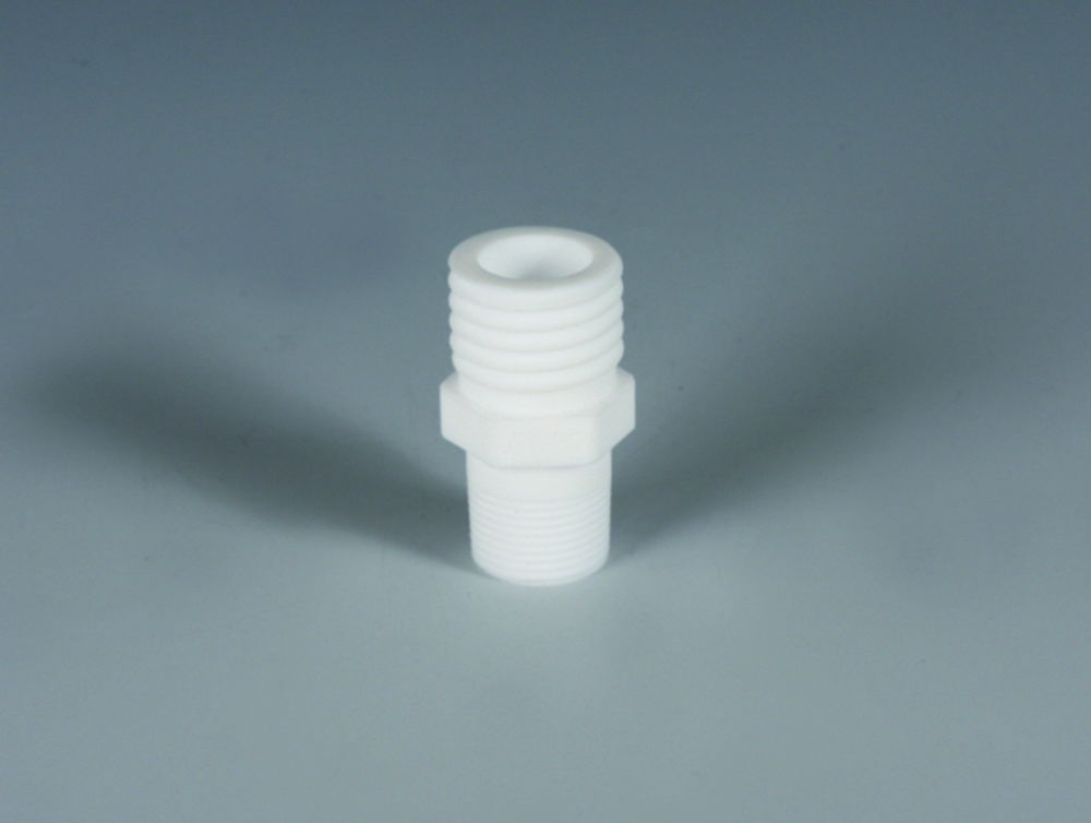 Fittings with connecting thread, PTFE for Reactor lids Fittings with connecting thread, PTFE for Reactor lids