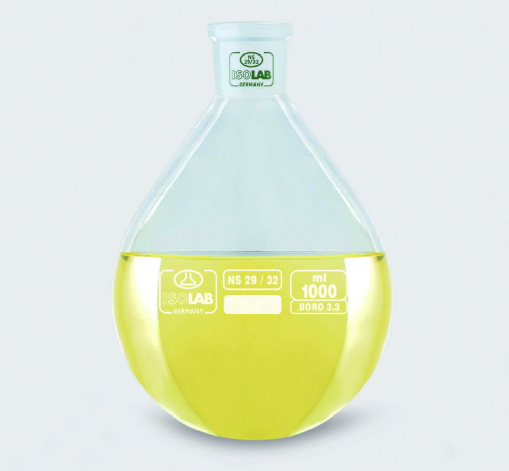 Evaporator flask pear shape, borosilicate glass 3.3 Evaporator flask pear shape, borosilicate glass 3.3