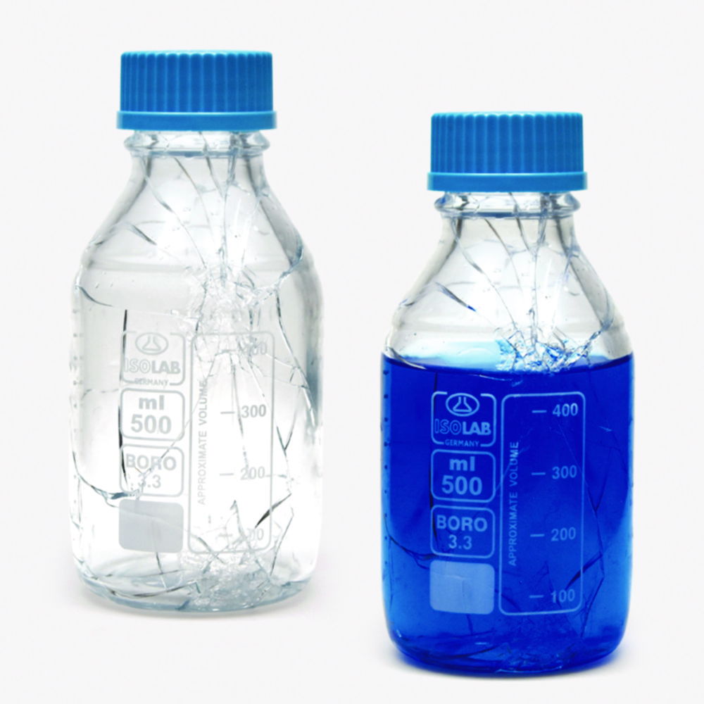 Laboratory bottles, borosilicate glass, coated, clear Laboratory bottles, borosilicate glass, coated, clear
