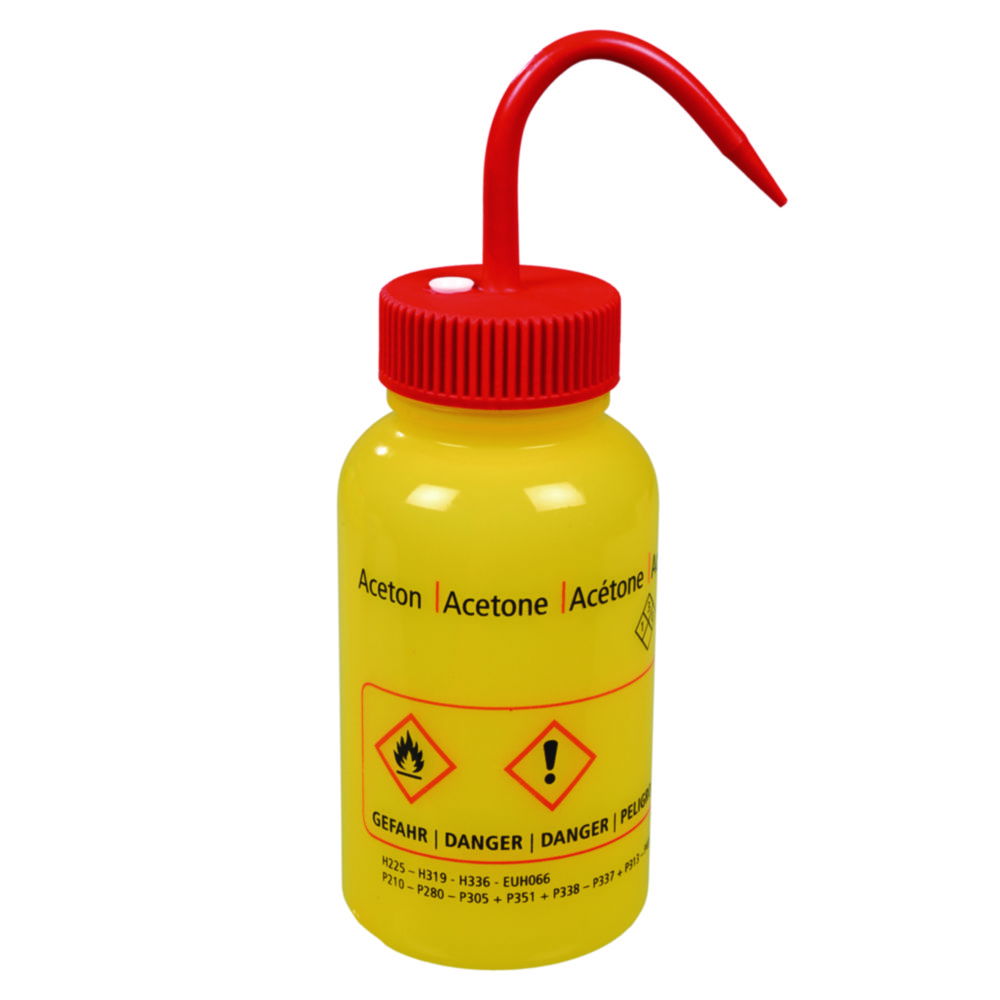Safety wash bottles, with GHS imprint, LDPE Safety wash bottles, with GHS imprint, LDPE