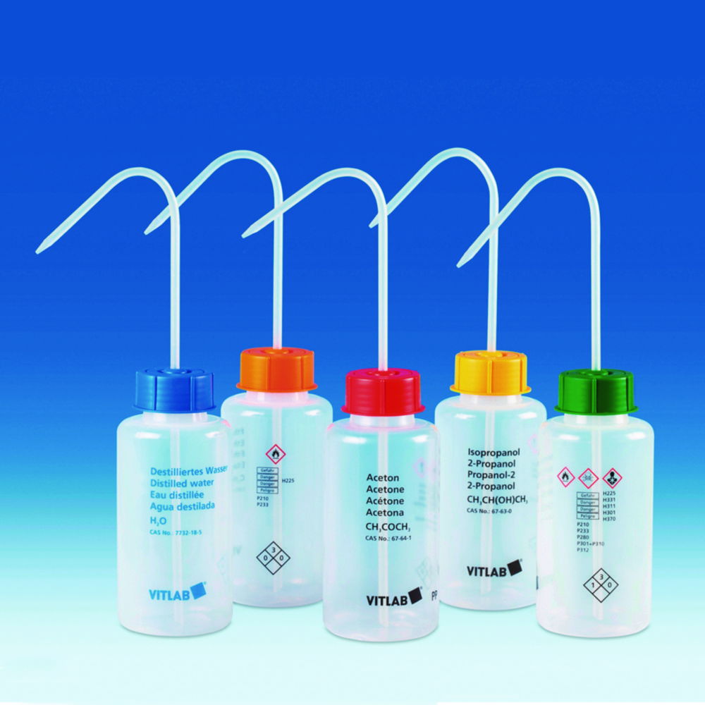 VITsafe™ safety wash bottles, wide-mouth, PP/LDPE VITsafe™ safety wash bottles, wide-mouth, PP/LDPE