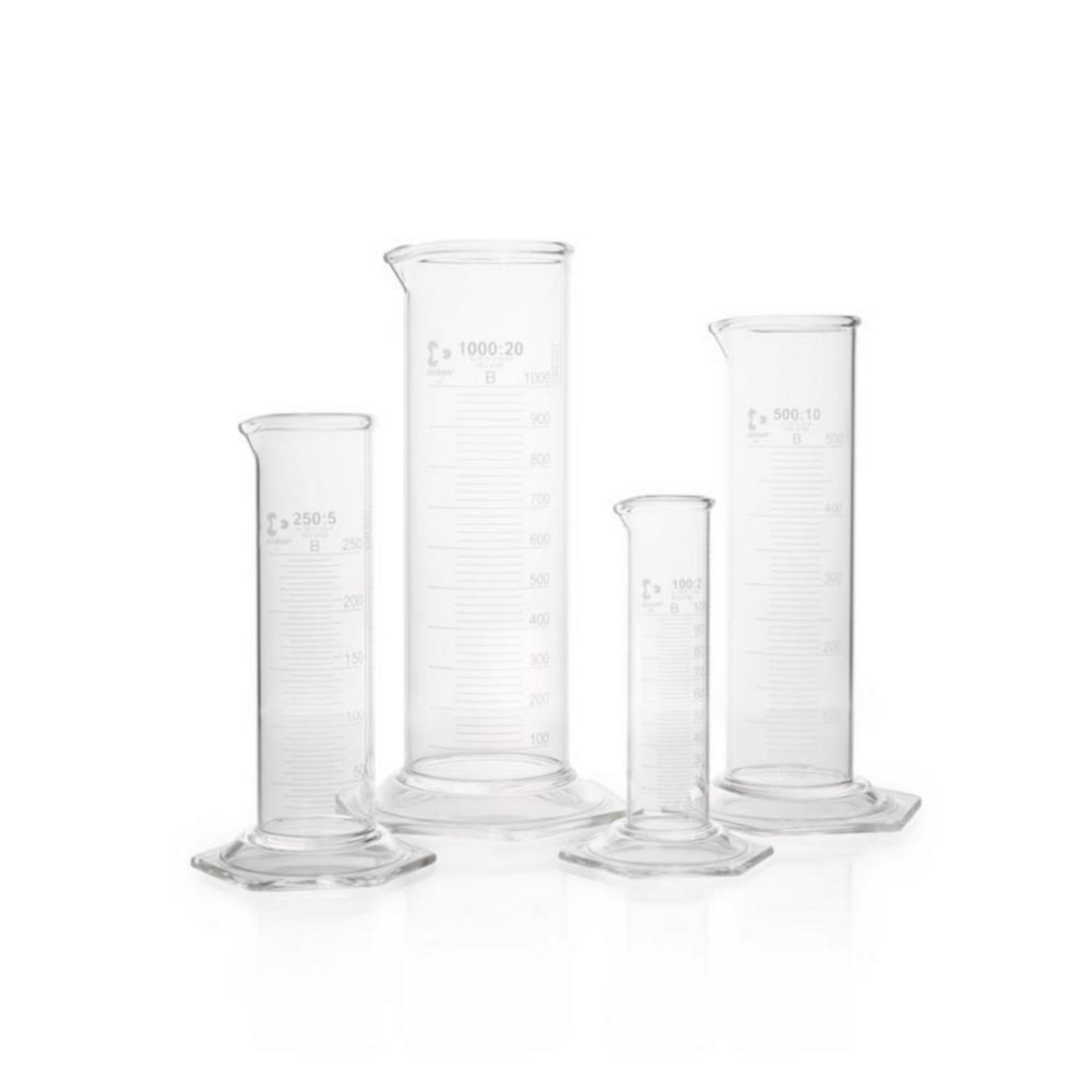 Measuring cylinders, DURAN® SUPER DUTY, low form, class B, white graduation Measuring cylinders, DURAN® SUPER DUTY, low form, class B, white graduation