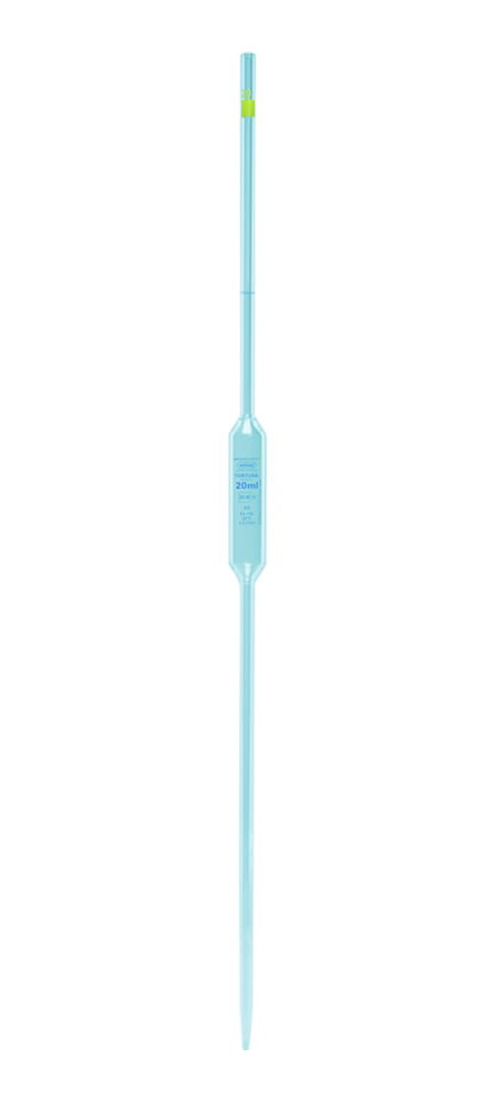 Volumetric pipettes Volac FORTUNA®, glass, class AS, 1 mark, blue graduation Volumetric pipettes Volac FORTUNA®, glass, class AS, 1 mark, blue graduation
