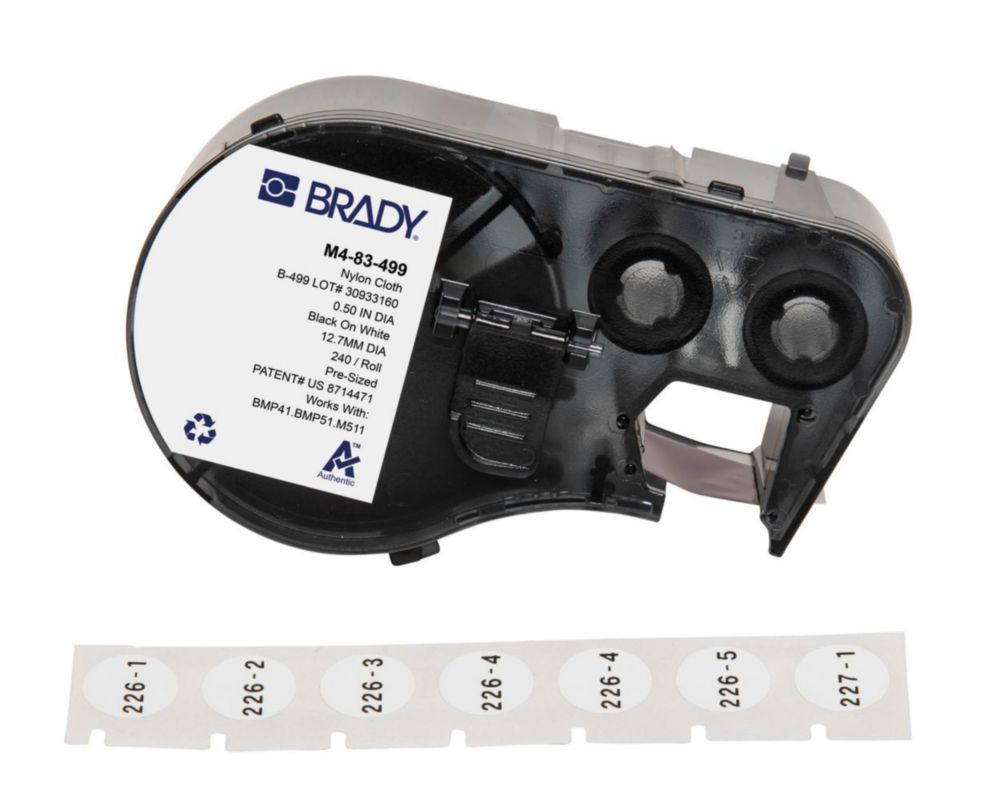 Labels for label printer M510, nylon fabric B-499, spot Labels for label printer M510, nylon fabric B-499, spot