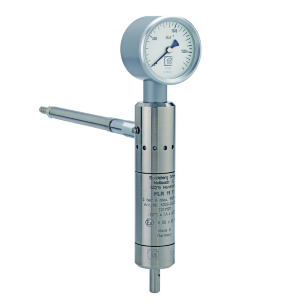 PLR compressed air laboratory stirrers up to 30 l for use in potentially explosive atmospheres, with tachometer PLR compressed air laboratory stirrers up to 30 l for use in potentially explosive atmospheres, with tachometer