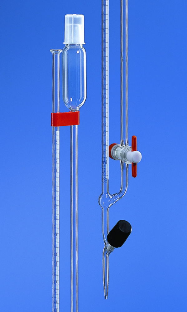 Micro burettes, Bang pattern, borosilicate glass 3.3, Class AS, with DAkkS calibration certificate Micro burettes, Bang pattern, borosilicate glass 3.3, Class AS, with DAkkS calibration certificate