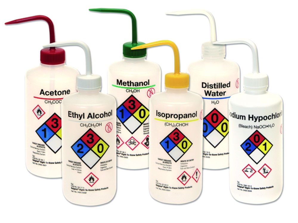 Safety washbottles Nalgene™, PE Safety washbottles Nalgene™, PE