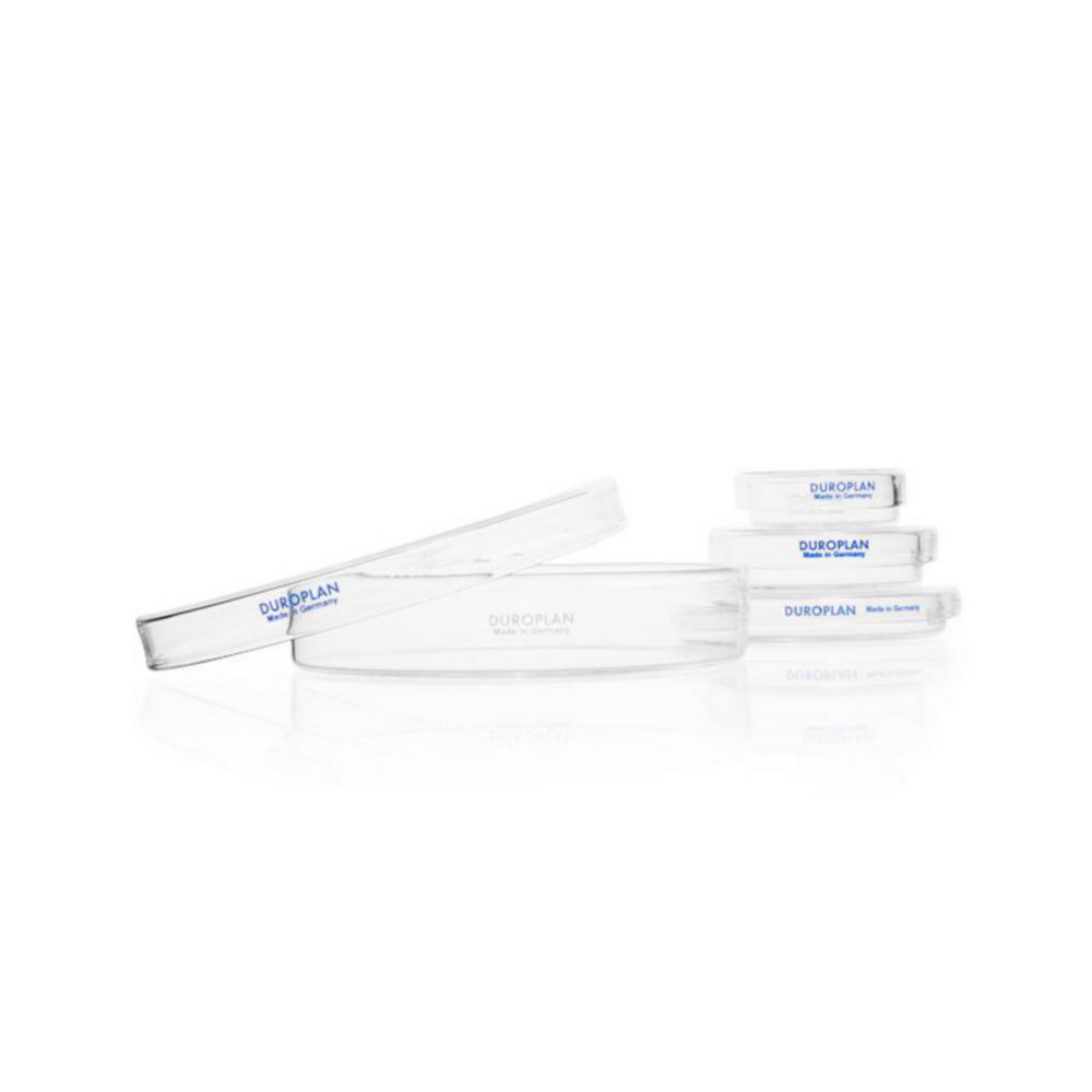 Petri dishes, DUROPLAN®, borosilicate glass 3.3 Petri dishes, DUROPLAN®, borosilicate glass 3.3