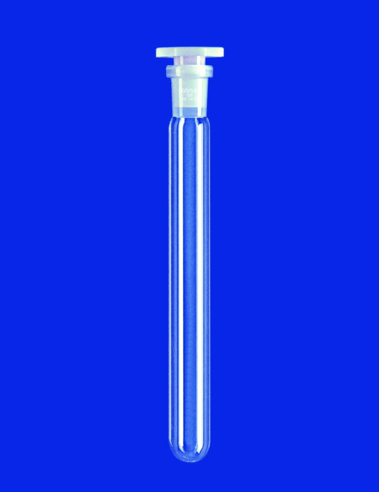 Test tubes, DURAN® tubing, without graduation, with NS joint, with PE stopper Test tubes, DURAN® tubing, without graduation, with NS joint, with PE stopper