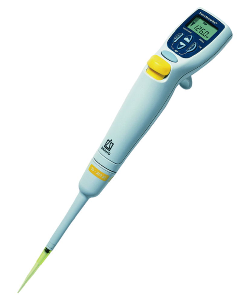 Single channel microliter pipettes, Transferpette® electronic, variable, with power supply Single channel microliter pipettes, Transferpette® electronic, variable, with power supply