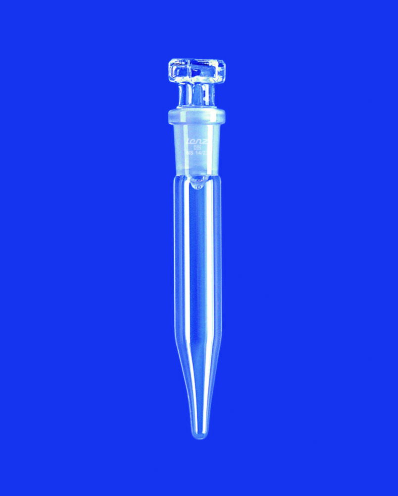 Test tubes with NS joint, with conical bottom, DURAN® tubing, with PE stopper