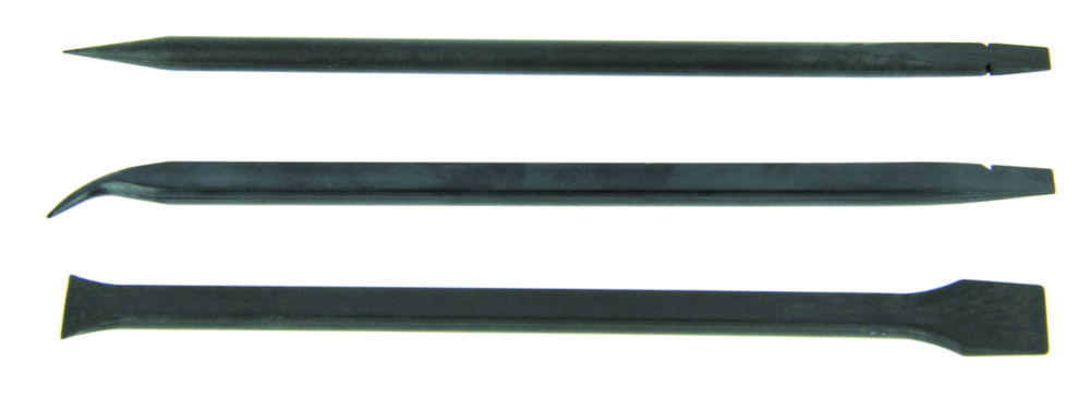 Scrapers, PEEK, curved fine tip and flat strong tip chisel-shape