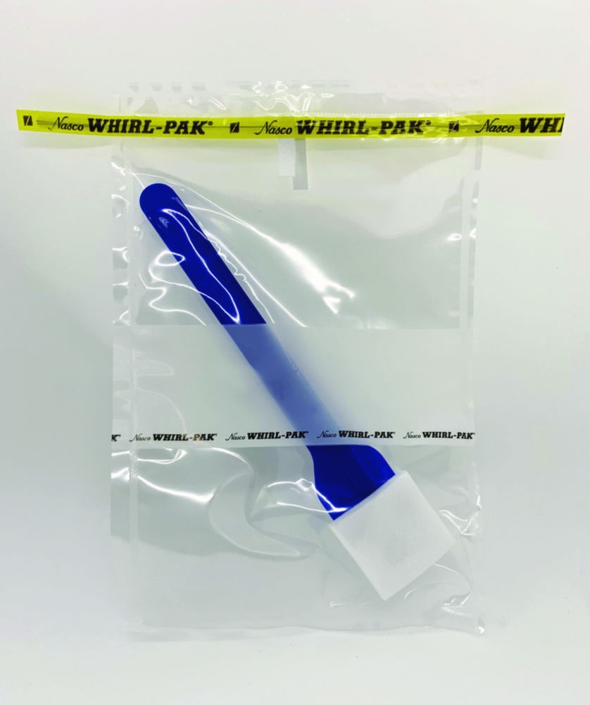 Sample bag Whirl-Pak® PolySponge™, with PU sponge (dry) and detachable handle Sample bag Whirl-Pak® PolySponge™, with PU sponge (dry) and detachable handle