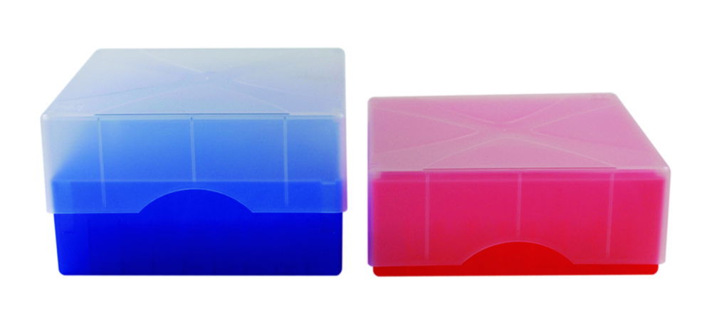 Cryogenic boxes, slip lid with adaptable height, PP, 133 x 133 Cryogenic boxes, slip lid with adaptable height, PP, 133 x 133