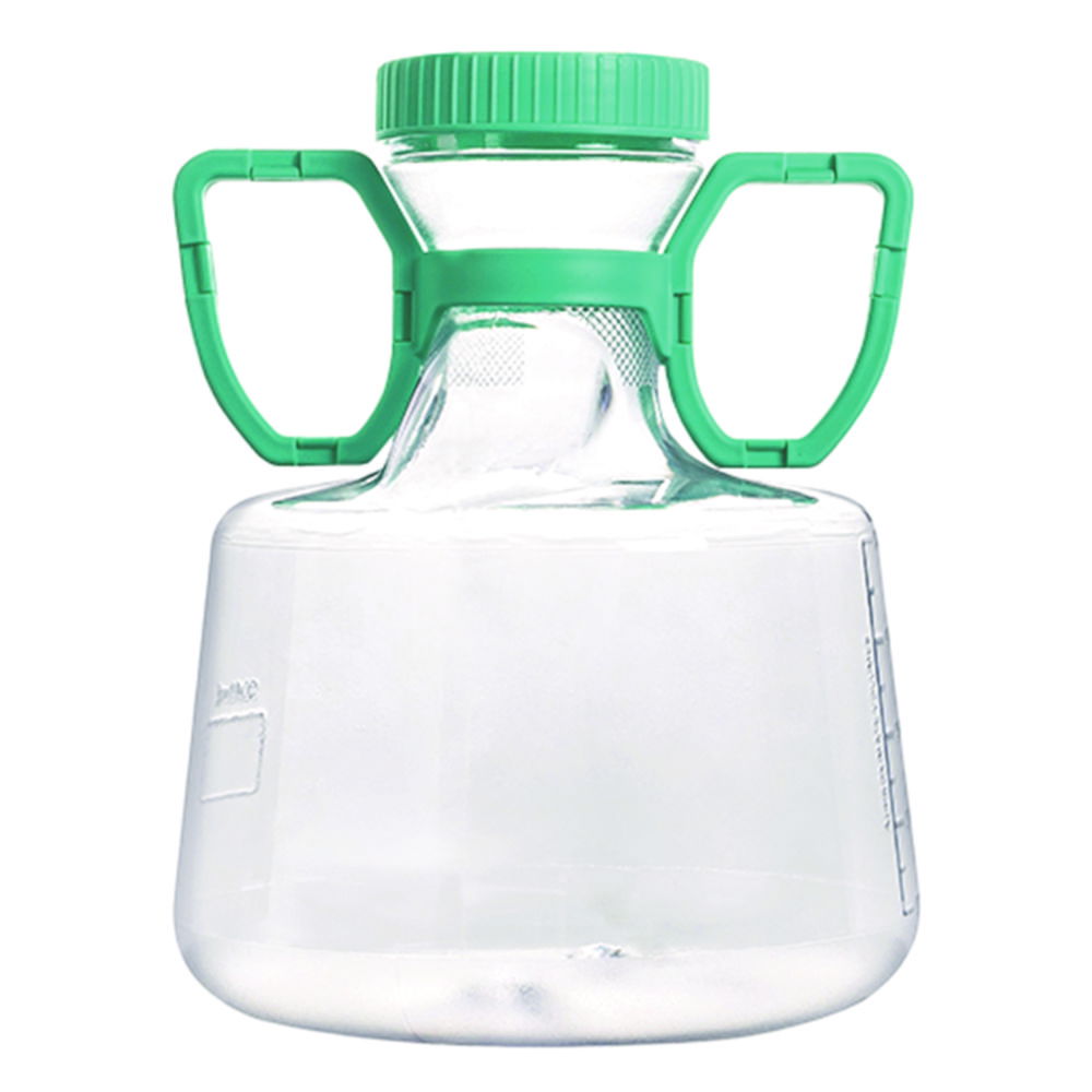 Erlenmeyer flasks, PC, with vent cap, HDPE, with handle