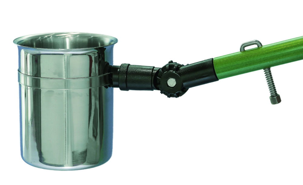 Angled sample beaker, stainless steel Angled sample beaker, stainless steel