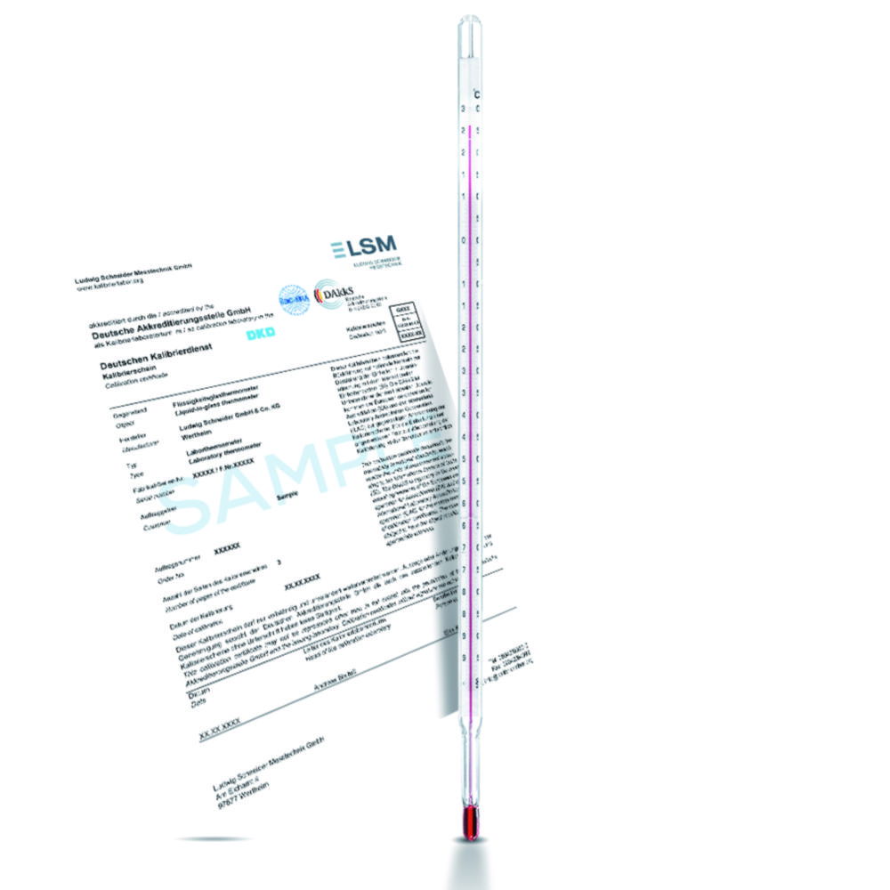 Precision thermometer, calibrated, enclosed form Precision thermometer, calibrated, enclosed form