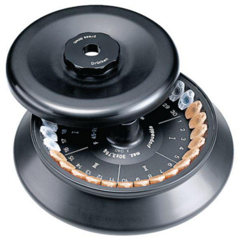 Fixed angle rotors for centrifuges 5804/5804 R, 5810/5810 R, incl. QuickLock® rotor lid Fixed angle rotors for centrifuges 5804/5804 R, 5810/5810 R, incl. QuickLock® rotor lid