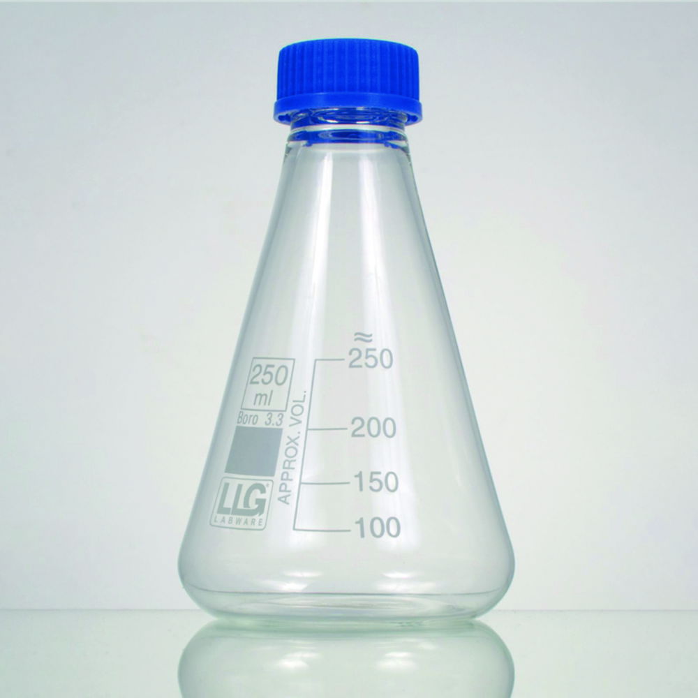 LLG-Erlenmeyer flasks, borosilicate glass 3.3, with screw cap LLG-Erlenmeyer flasks, borosilicate glass 3.3, with screw cap