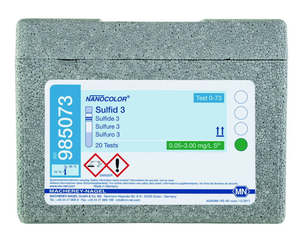 Tube tests NANOCOLOR® Sulfide / Sulfite / Sulfate Tube tests NANOCOLOR® Sulfide / Sulfite / Sulfate