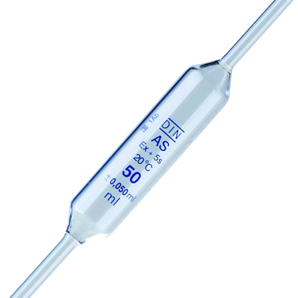 LLG-Volumetric pipettes, soda glass, class AS, 1 mark, blue graduated LLG-Volumetric pipettes, soda glass, class AS, 1 mark, blue graduated