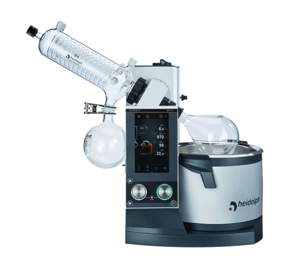 Rotary Evaporators Hei-VAP Ultimate Control, with motor lift, angled condenser Rotary Evaporators Hei-VAP Ultimate Control, with motor lift, angled condenser